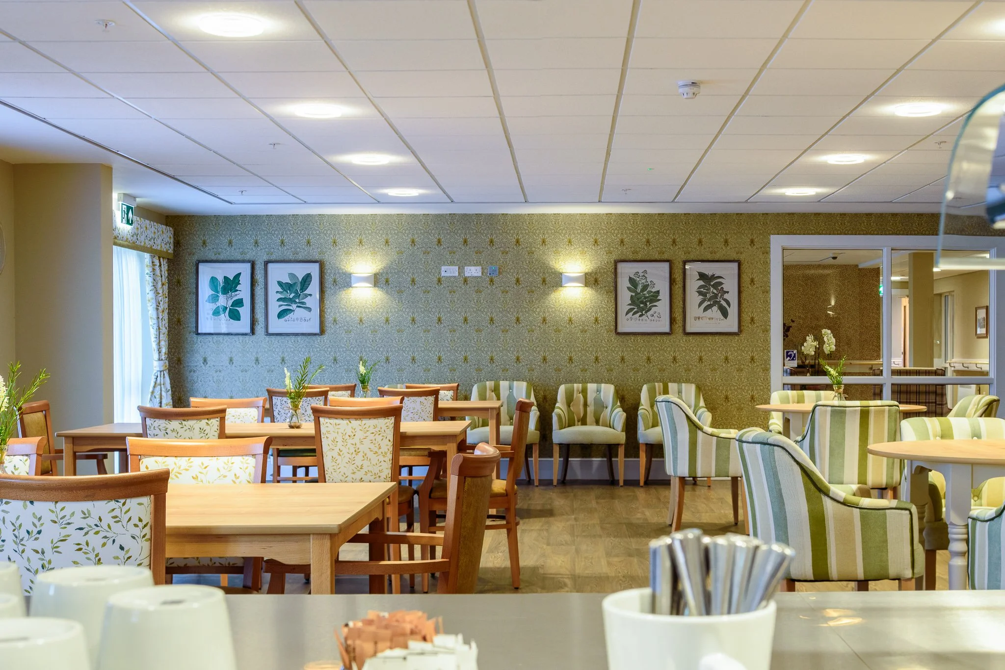 Modern commercial interior photography of Housing 21 communal lounge and bistro.