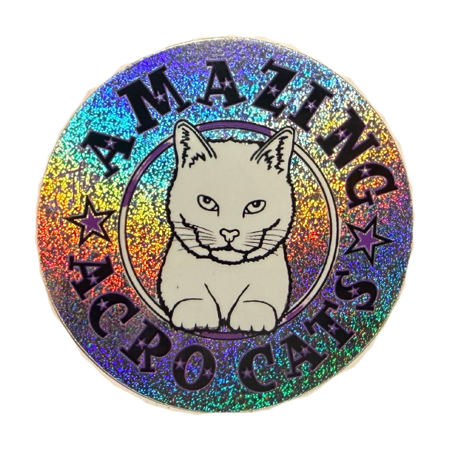 The Amazing Acro-Cats Logo Glitter Sticker