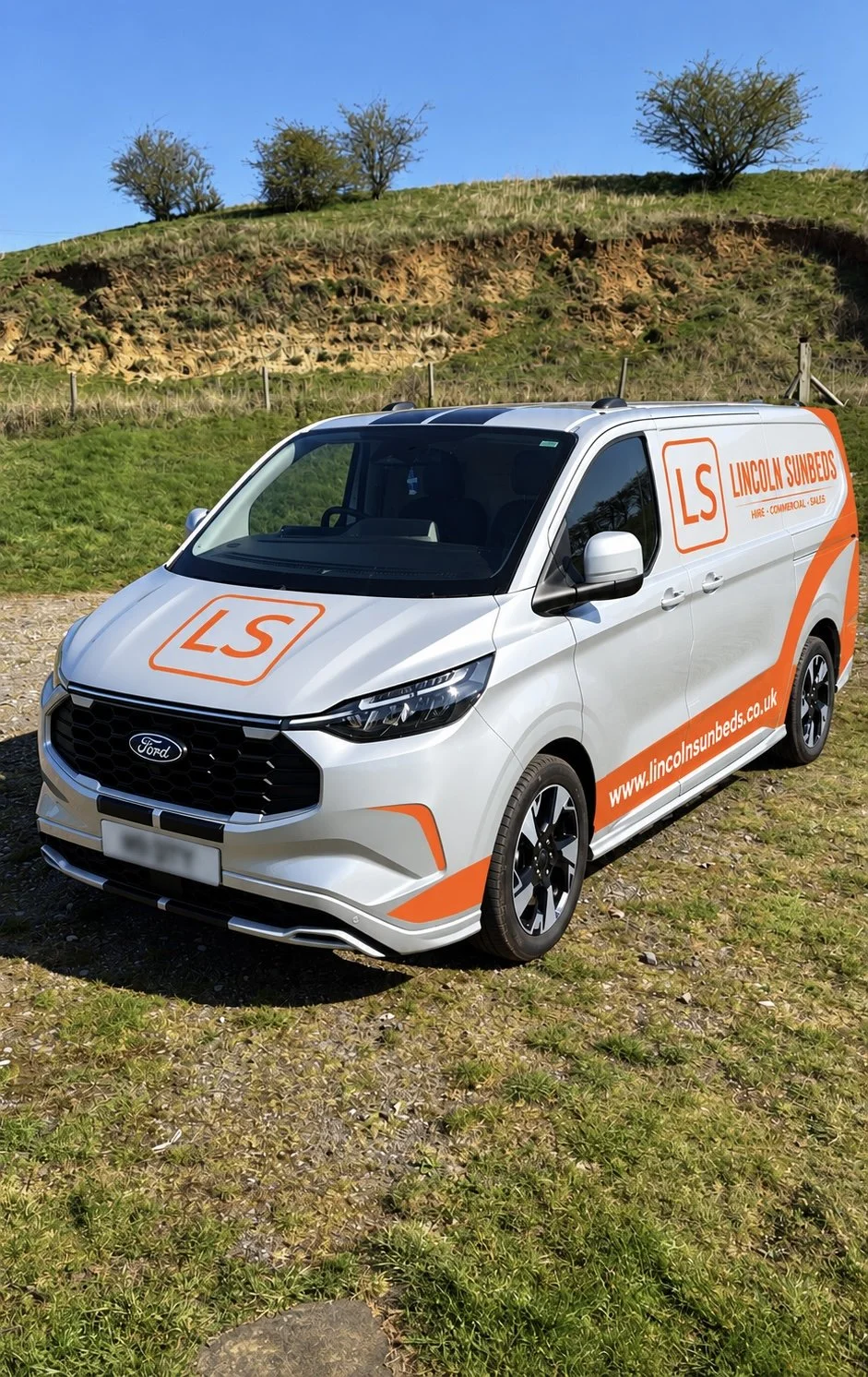 Lincoln Sunbeds branded delivery van used for home sunbed hire and delivery across Lincolnshire