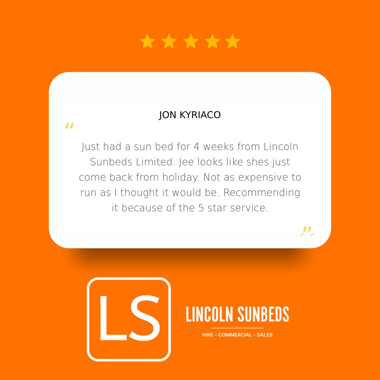 good sunbed hire review
