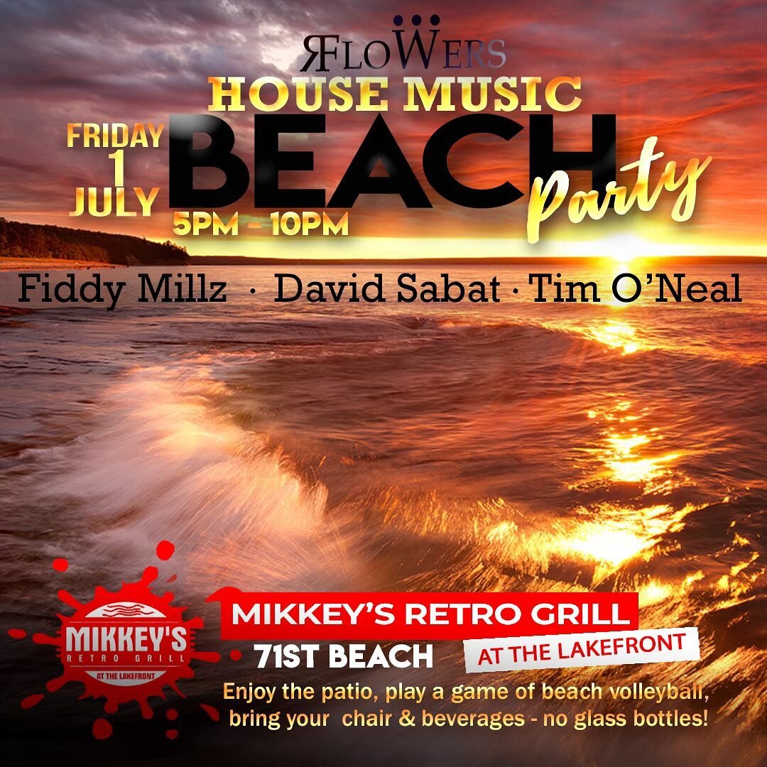 Beach vibes tomorrow eve (July 1st) on 71st st with me, Fiddy Milz, and Tim O&rsquo;Neal!