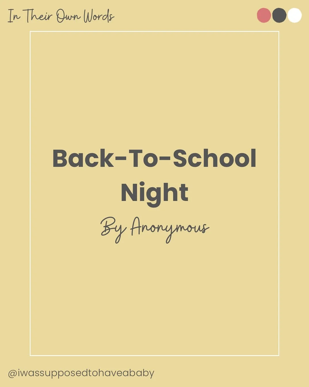 Back to school night