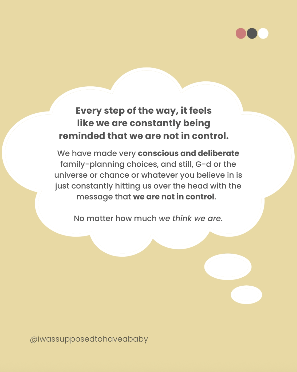 We are not in control 