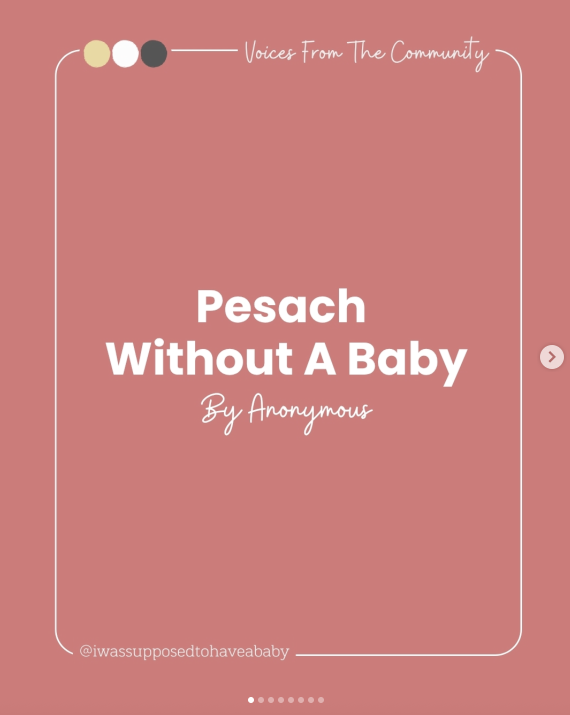 Pesach without a baby