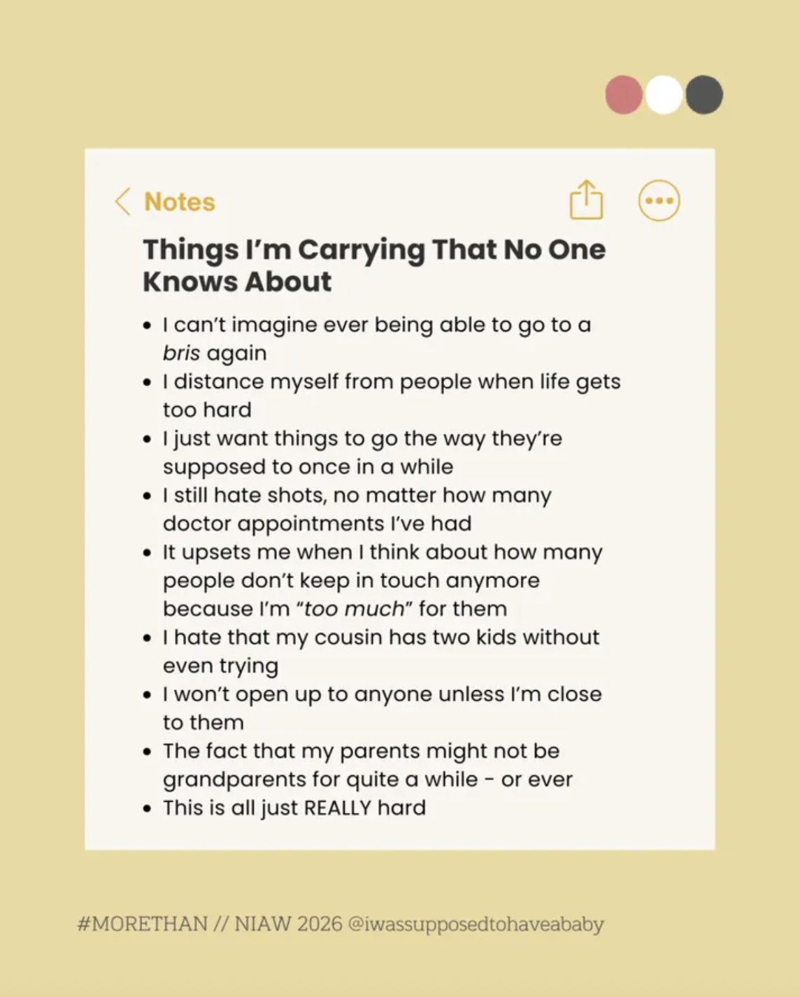 Things I am carrying that no one knows