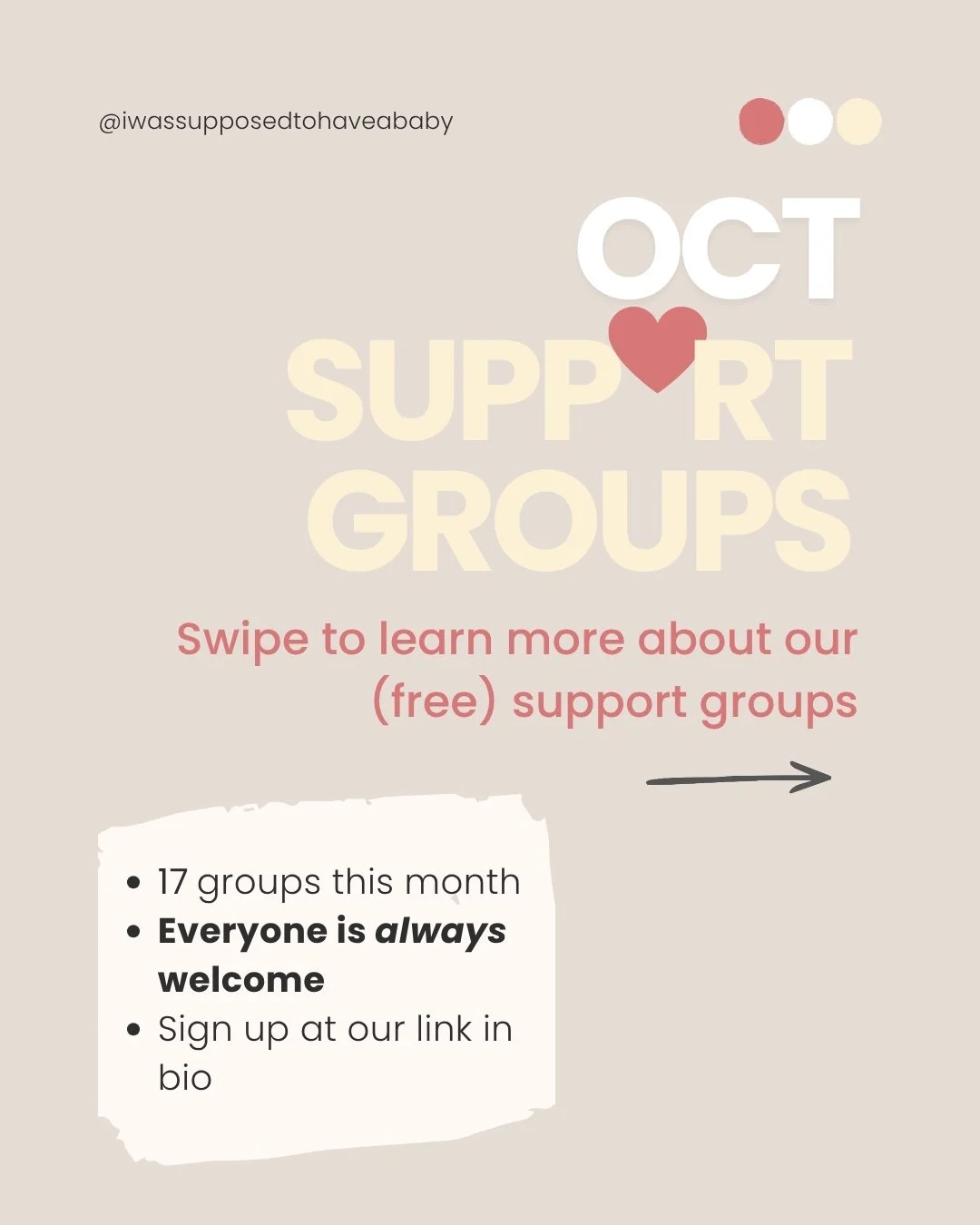 17 free support groups running this October, one for nearly every step of the infertility and loss journey

Primary and secondary infertility, miscarriage, stillbirth, TFMR, solo parenting, surrogacy, and more. Swipe through to find yours.

Everyone 
