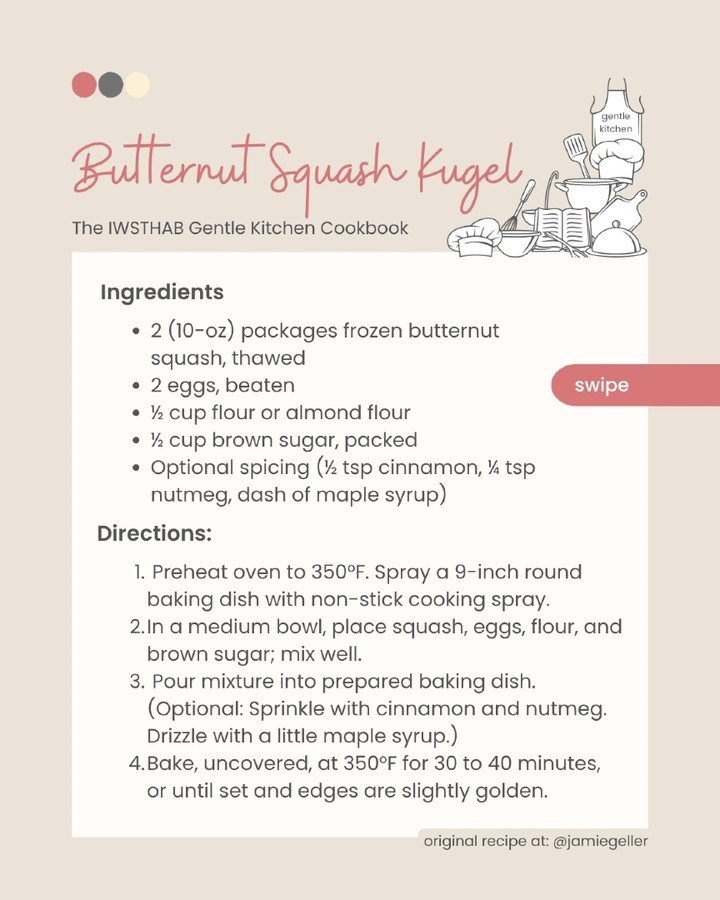 Some days, even deciding what to make feels like too much 🤍

This week&rsquo;s Gentle Kitchen recipe is Butternut Squash Kugel. Warm, comforting, and made with just a handful of ingredients, it&rsquo;s a little sweetness for your Shabbat table or an