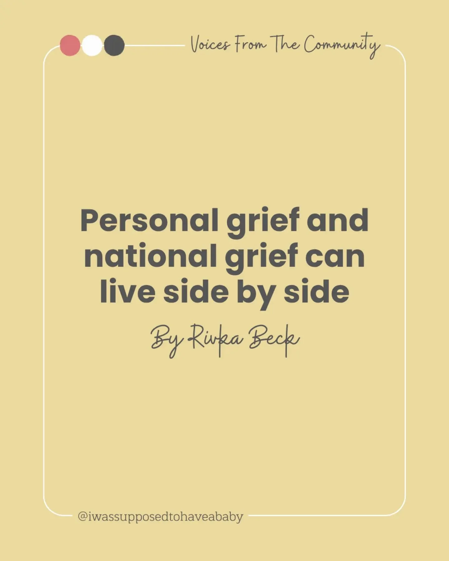 Personal grief and national grief can live side by side, and neither asks to be quiet

If you're grieving too, there is room for that pain, even around October 7

#PregnancyLossSupport #RecurrentPregnancyLoss #JewishGriefSupport #SecondTrimesterLoss