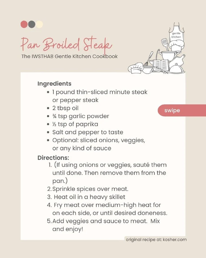 Some days, dinner needs to be easy

When a hard season has already taken so much energy, cooking can feel like one more thing you cannot carry. This week&rsquo;s Gentle Kitchen recipe, Pan Broiled Minute Steak, is simple, satisfying, and comforting w