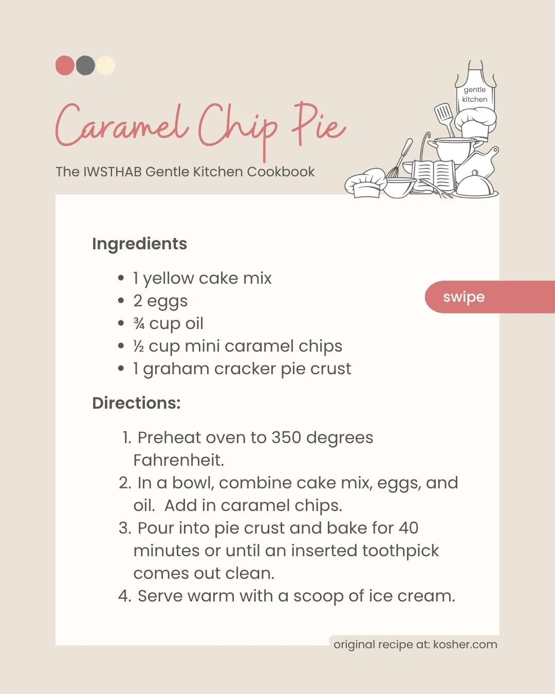When grief leaves little energy for cooking, an easy kosher recipe can mean one less thing to figure out

This Caramel Chip Pie needs just five ingredients and one bowl, for a little sweetness without a long list of steps

Save this for a day you nee