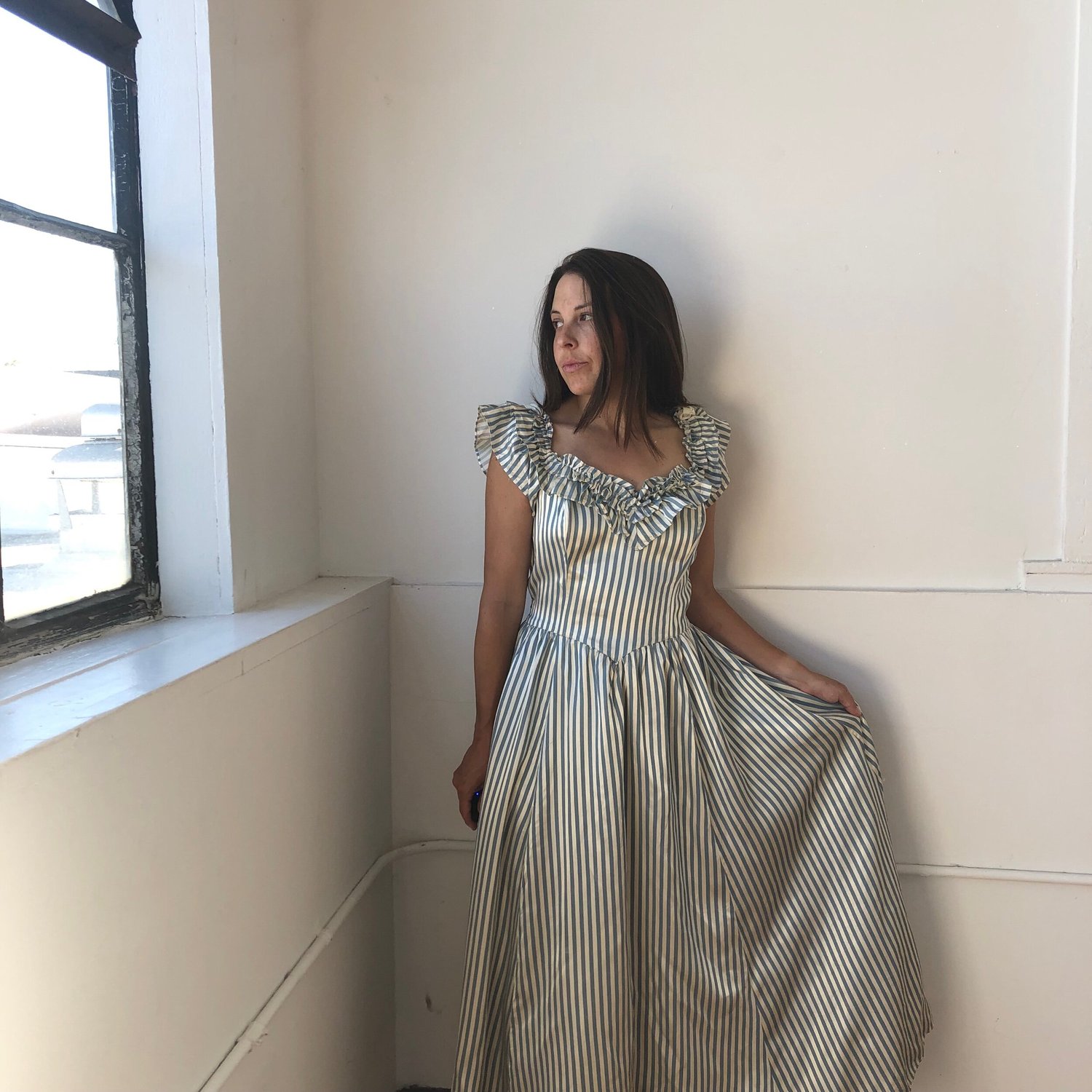 【希少】GUNNE SAX ロングワンピース　ストライプ Gunne Sax Stripe Dress — LOJKO VINTAGE