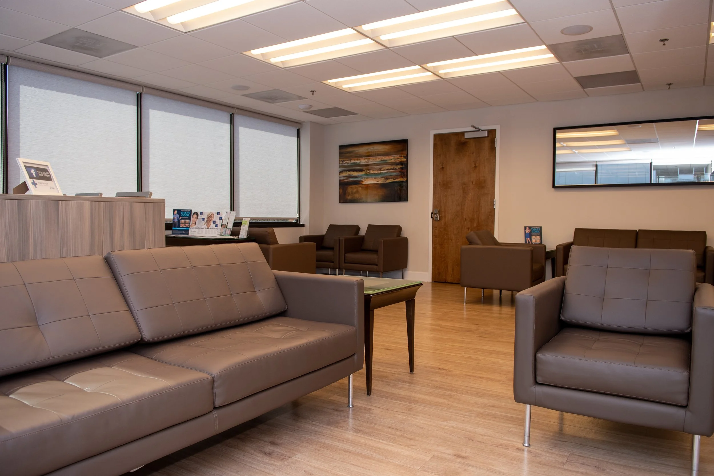 Patient waiting area at Dominion Plastic Surgery