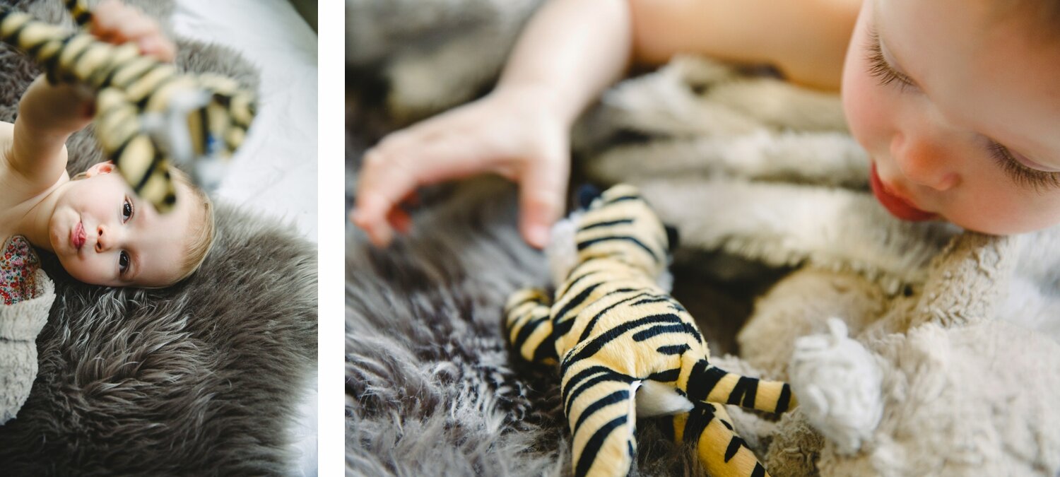 Child Snuggling tiger portrait by Satya Curcio Photography