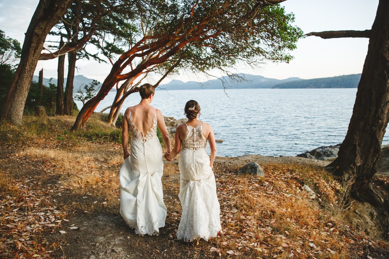 bride and bride on the beach by satya curcio Photography