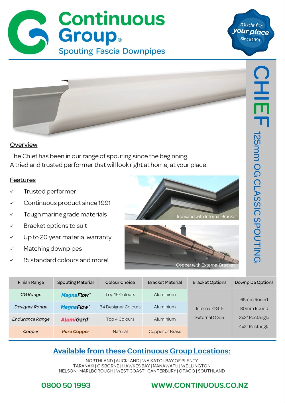 Residential Spouting & Guttering NZ - Chief — Continuous Group