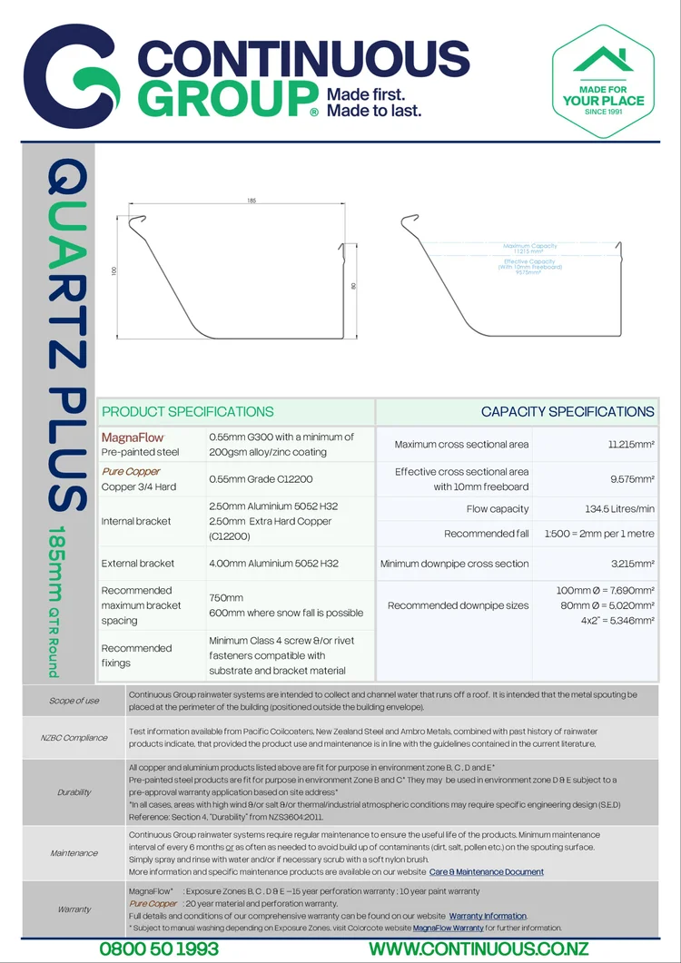 Residential Spouting & Guttering NZ - Quartz Plus — Continuous Group