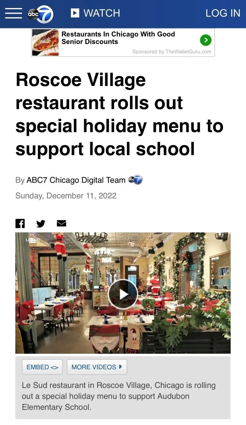 Special holiday manu in Le Sud