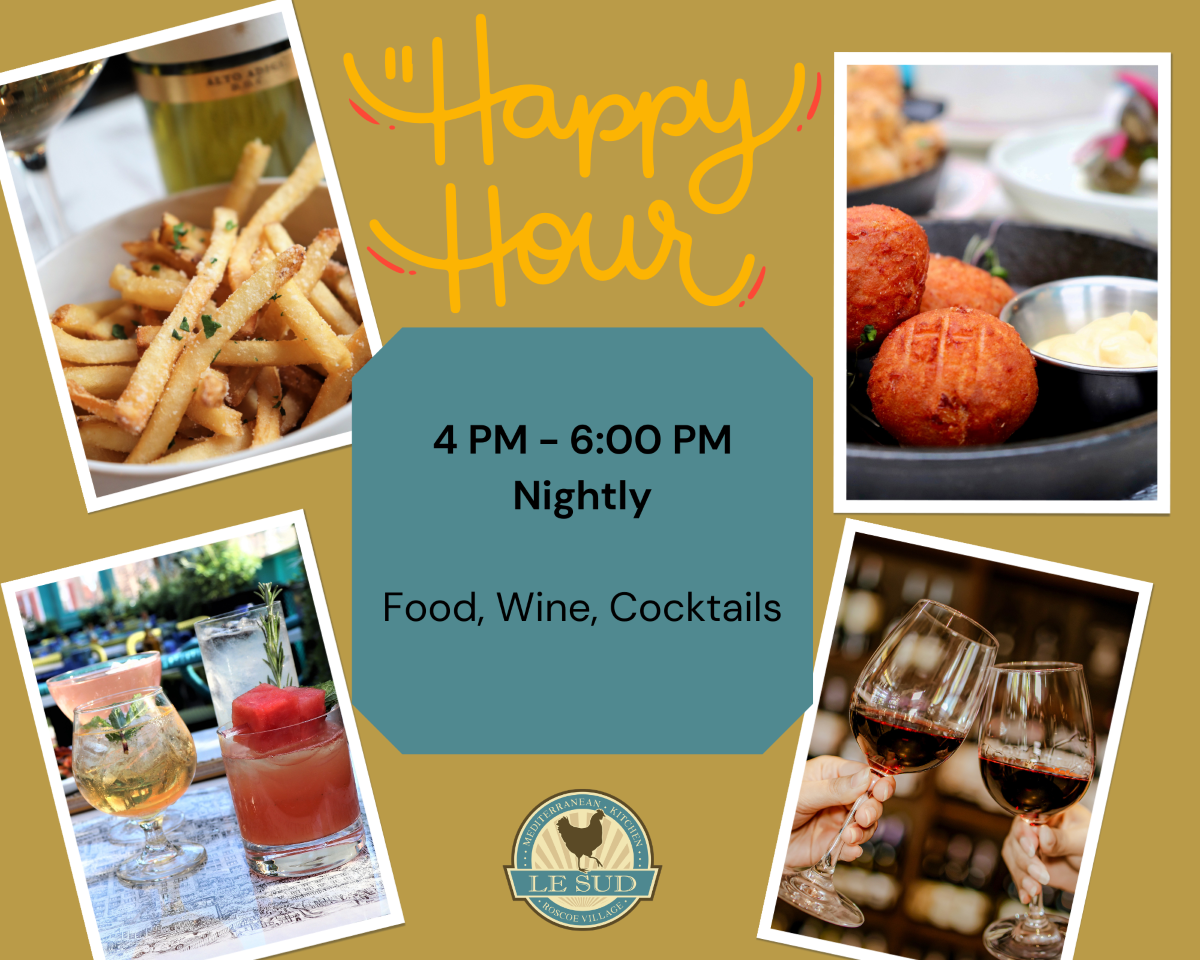 Best Happy Hour in Roscoe Village Chicago at Le Sud