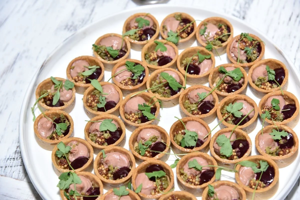 Bite-size appetizers for a holiday party from Le Sud catering