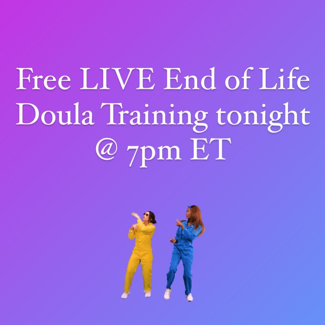 Free End of Life Doula Training will be held tonight, December 10th @ 7pm ET 🙌🙌🙌

Learn the three phases of end of life and what interventions to use in each phase 💕

I will also be answering all of your questions live after the webinar.💜

To Re