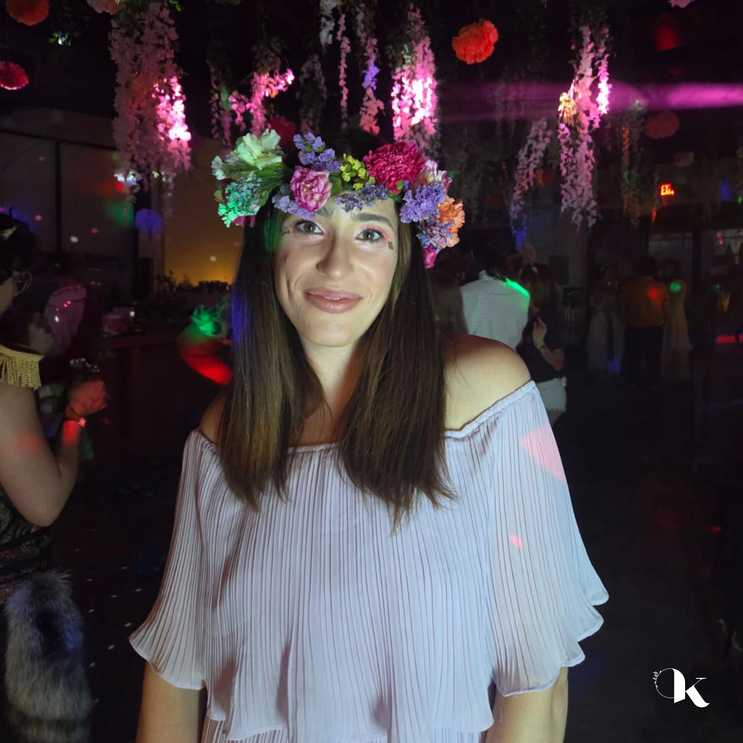 Colorful floral crown for Pride celebrations, festivals, and special events in Fort Worth.