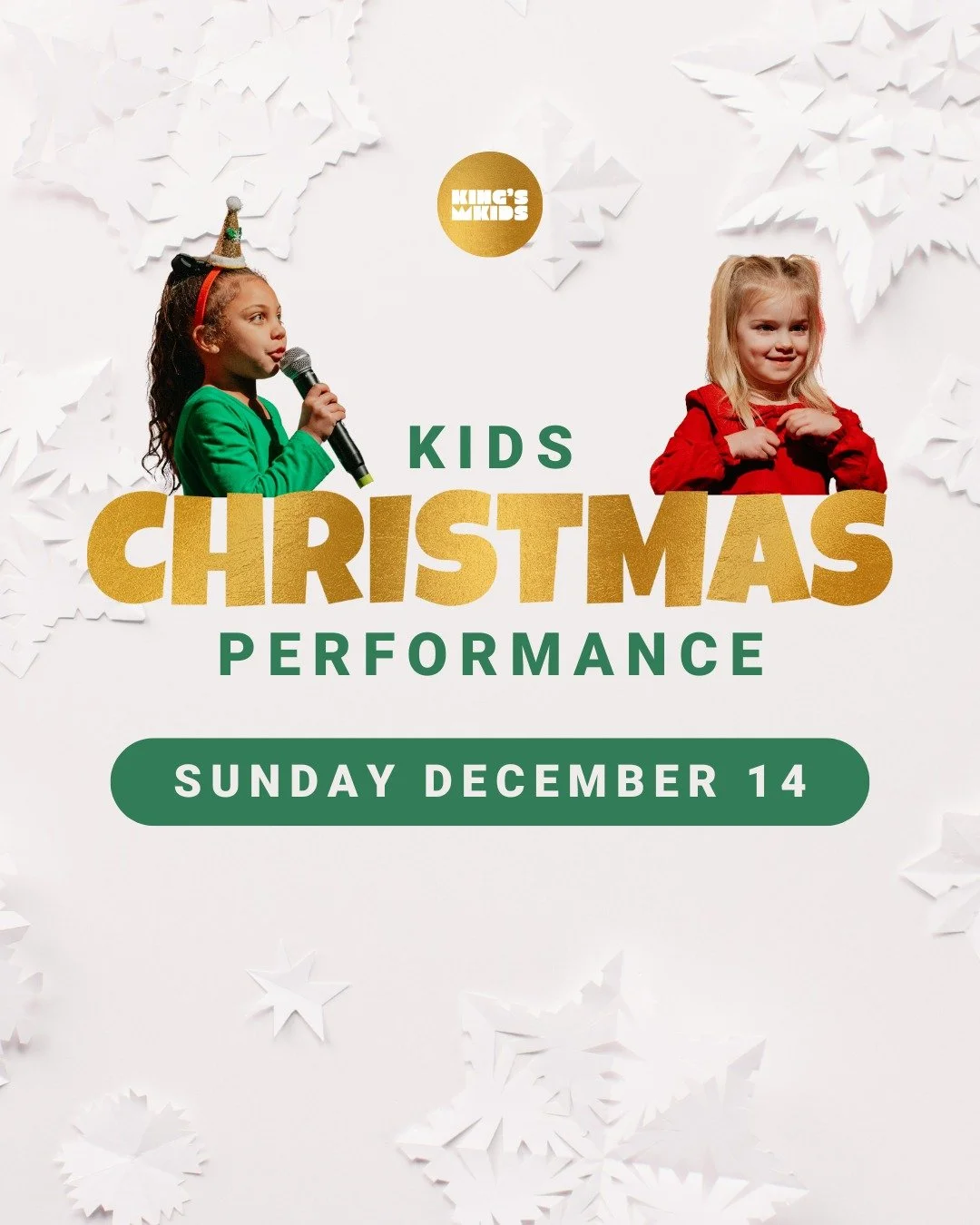 THIS Sunday, our King's Kids PreK through 5th Grade are doing a Christmas performance during our regular services - 9 &amp; 10:45 AM

Let's celebrate this Christmas season together!