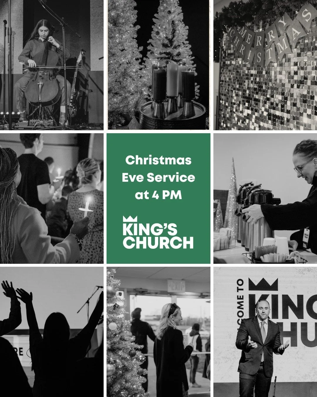 Merry Christmas Eve 🎄 Today&rsquo;s the day! Join us at 4 PM for a special candlelight service.

#Christmas #KingsChurch #Service #JesusChrist #worship #candlelight #leessummit