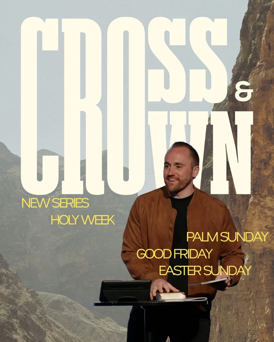 Palm Sunday &rarr; Good Friday &rarr; Easter Sunday

The story of Jesus. The power of the cross. The victory of the resurrection.

Cross &amp; Crown starts this Sunday.