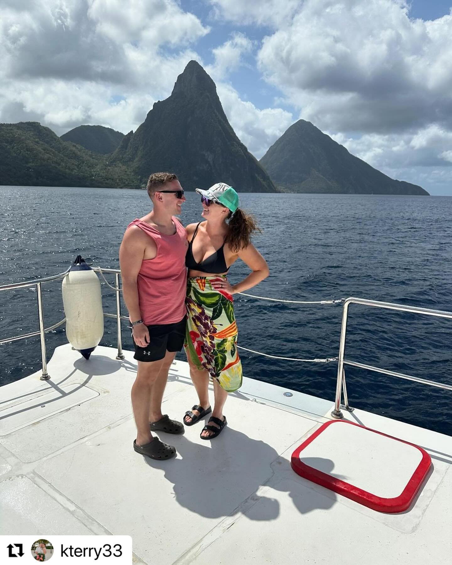 St. Lucia NEVER disappoints! 😍 
#Repost @kterry33

St. Lucia 🇱🇨 exceeded our expectations ✨ helicopter transfer, catamaran tour including waterfalls, sulfur springs, snorkeling, and just some good quality R&amp;R ✨ we couldn&rsquo;t have asked for