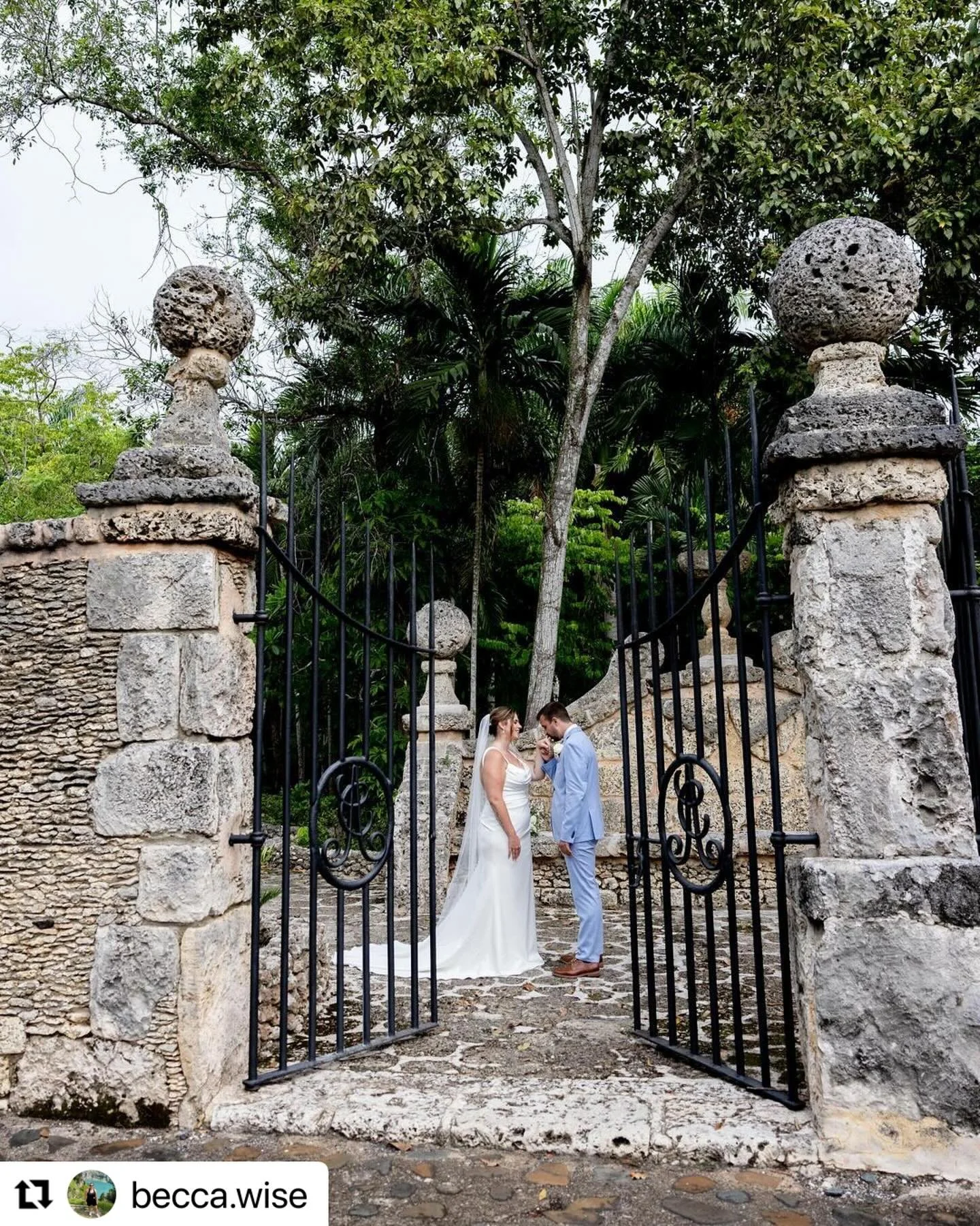 Reposted from @becca.wise &mdash; our beautiful bride! 

This venue is STUNNING, but honestly I think my wedding couple takes the show! How gorgeous are they?! 😍🤩

We are beyond excited to see a sneak peek of their the beautiful photos from their u