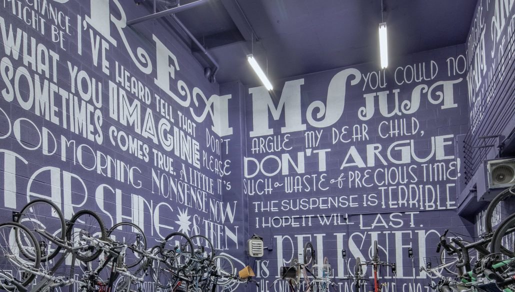 Bike Room Mural Installation, Apartment Building, Atlanta, GA
