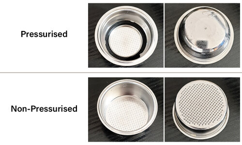 Difference Between and Non-Pressurised Filter Baskets | Home Coffee Tips