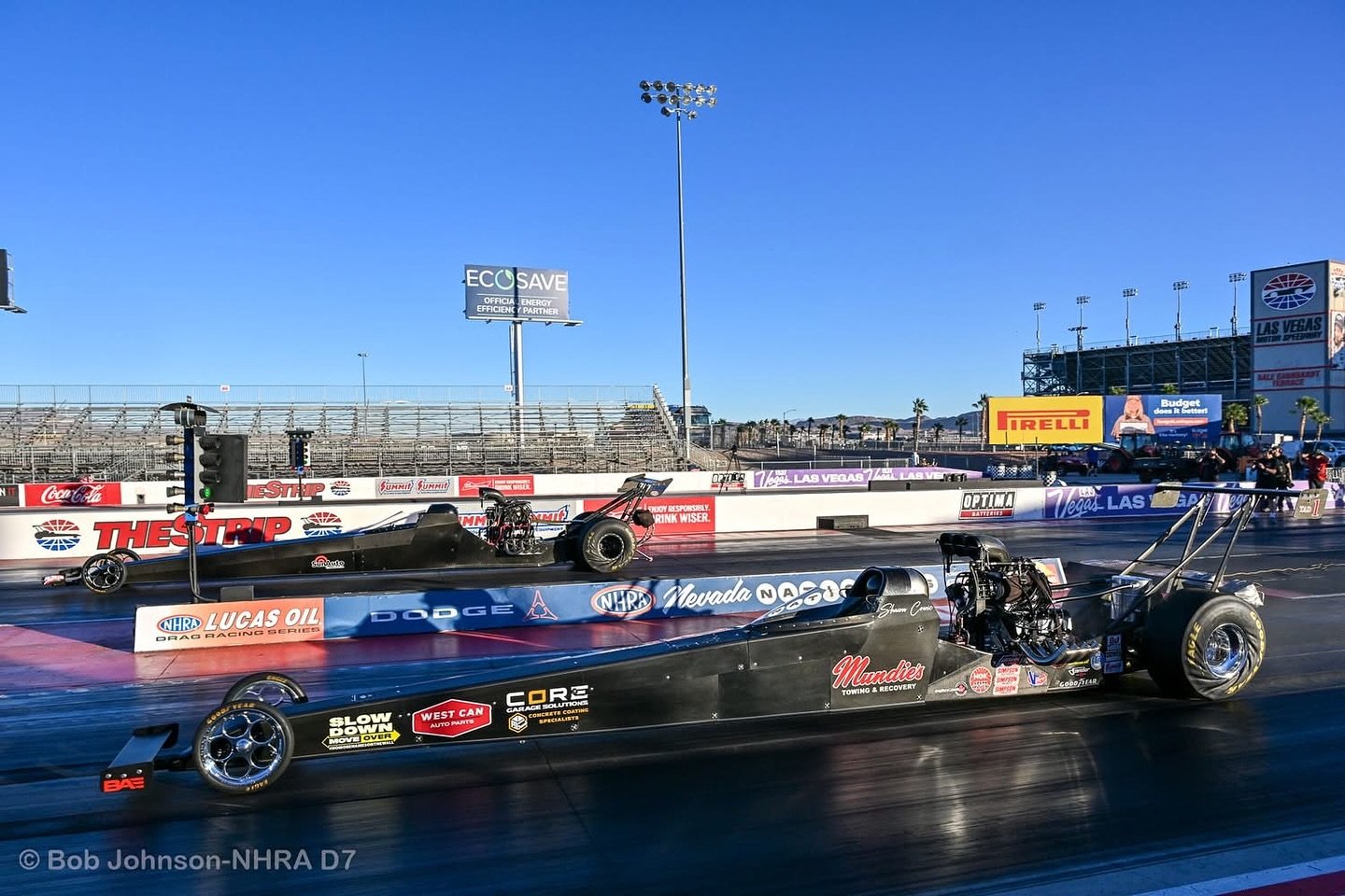 The last two races at Las Vegas wrapped up this weekend. In Top Alcohol Dragster John Bradford doubled up with the National and Regional event wins. During the regional he was joined by another great customer who is in the thick of the championship b