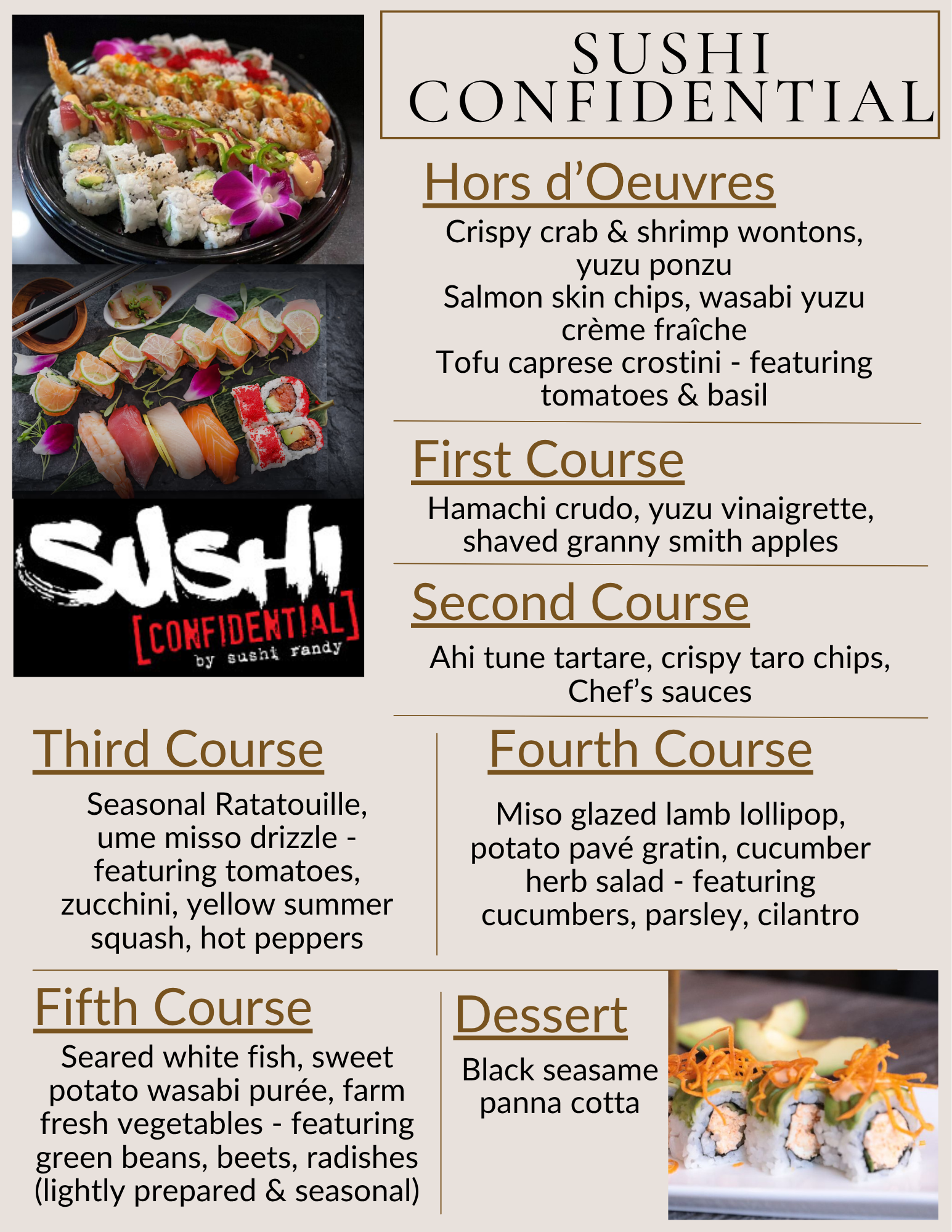 Sushi Randy - Farm & Ocean to Table Dinner August 22, 2026