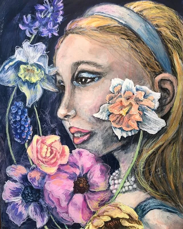 Today in the state where I live, by law we must wear masks if we are in a space where it is not possible to stand 6&rsquo; away from another person. I tried to cover her mouth and nose with flowers; the way a mask would cover it. However, no matter h