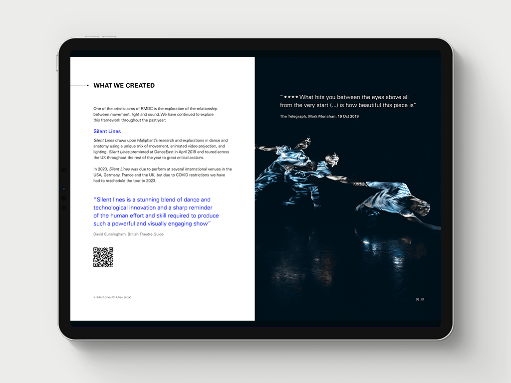Rusell Maliphant Annual 2021, what we created.