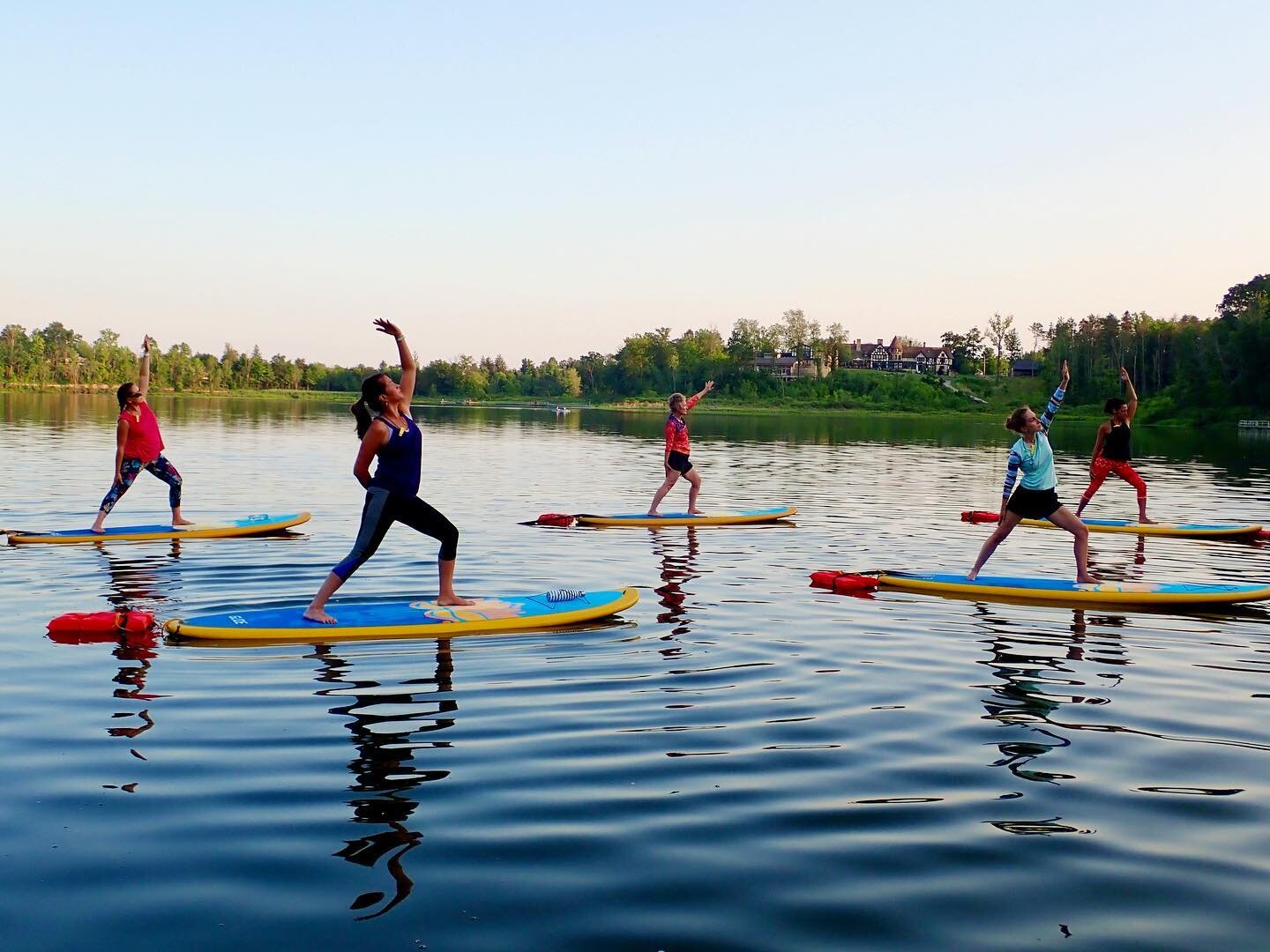 What are you doing this Friday night?  Here&rsquo;s an idea! #sunsetsupyoga #cleanflatwaterpractice #bookyouradventure #noexperienceneeded #itssofun #shakafitsup🤙