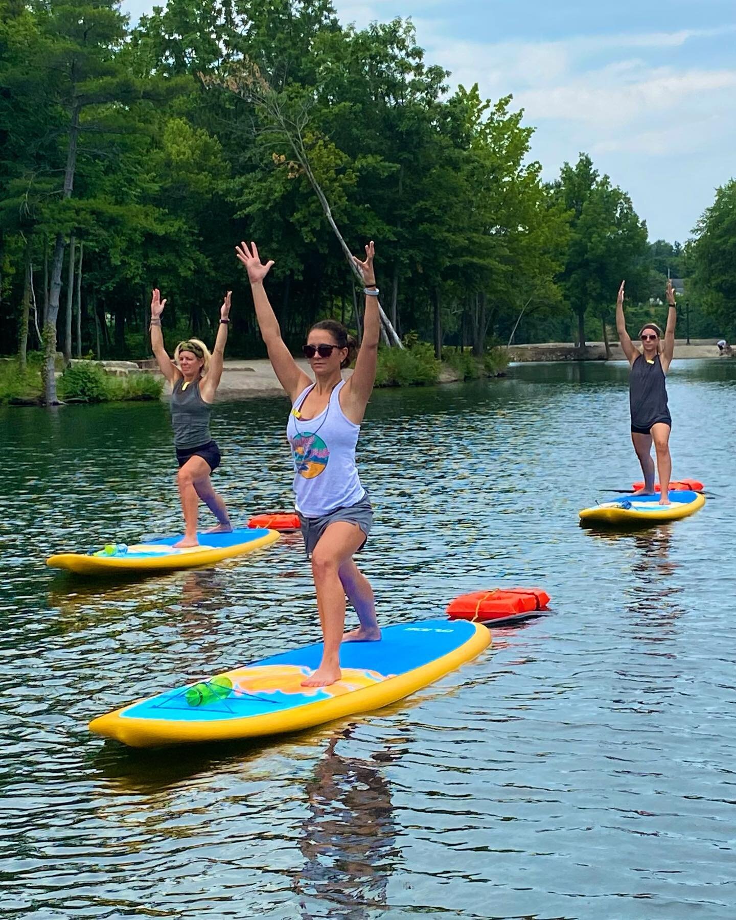 SUP yoga sessions are filling up fast this summer. Don&rsquo;t miss out!! Book your spot and enjoy a 90 minute floating yoga adventure in one of our beautiful, clean waterways. We include everything you need plus a paddle lesson. #supyogaadventures  