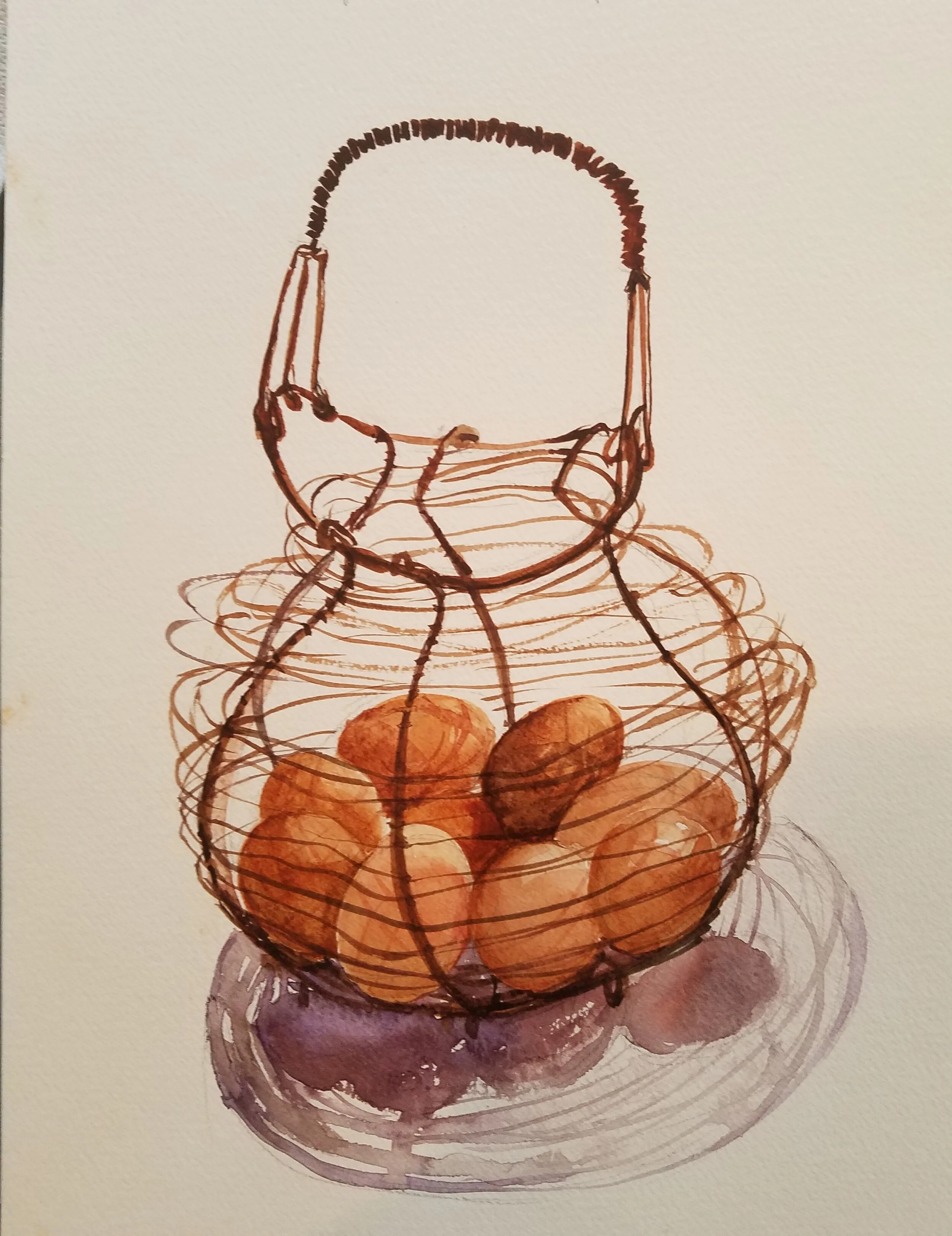“Panier d’Oeufs”  watercolor on Arches 7” x 9”