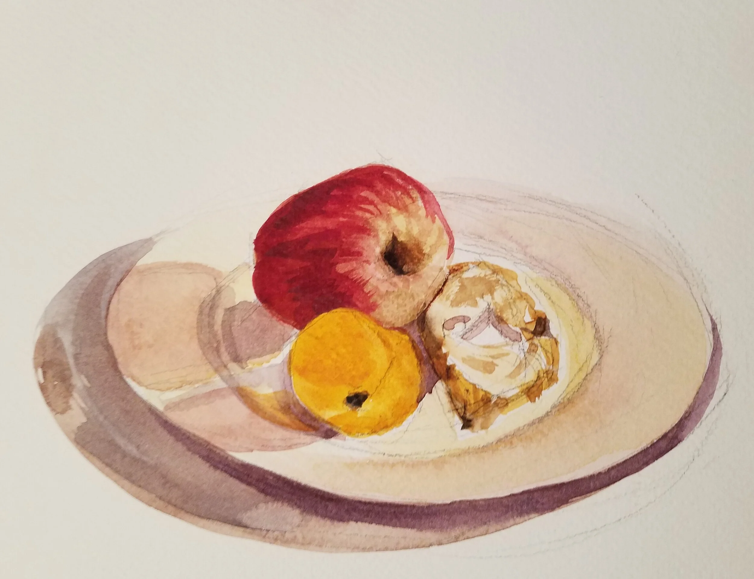 “Un Petit Morceau”  watercolor on Arches  6” x 8”