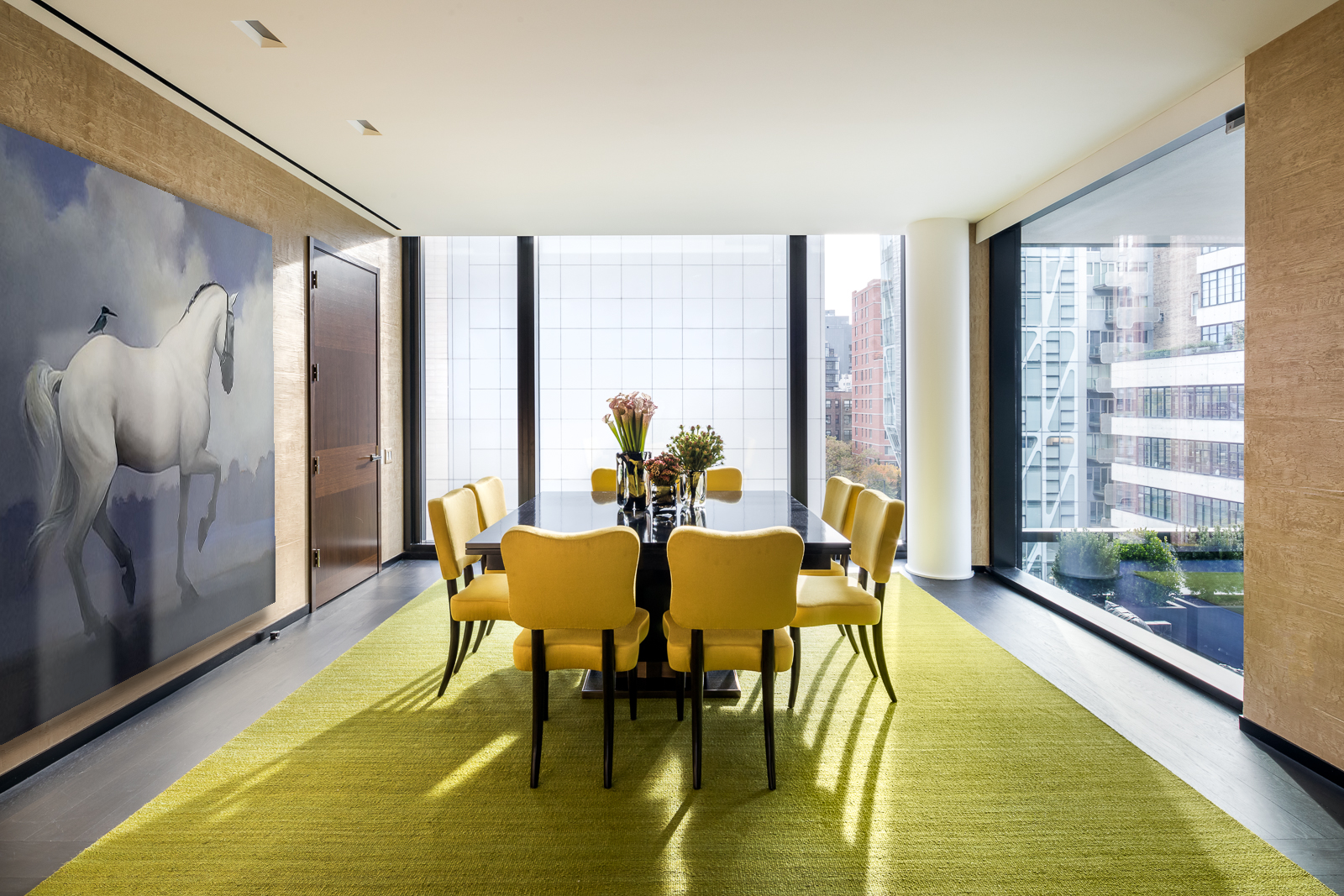 Dining room of the Getty Residences designed by Peter Marino Architect