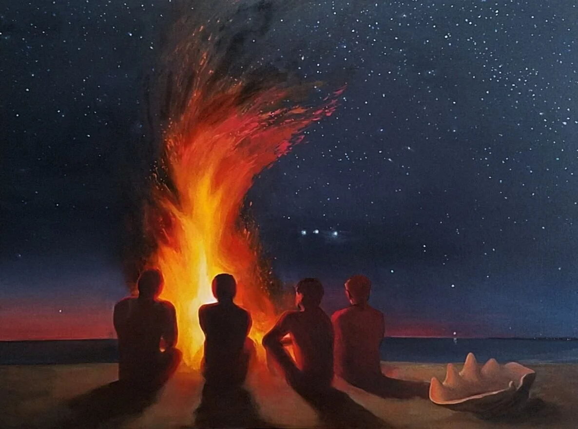 “Night of the Giant Clam” oil on canvas 40” x 30”