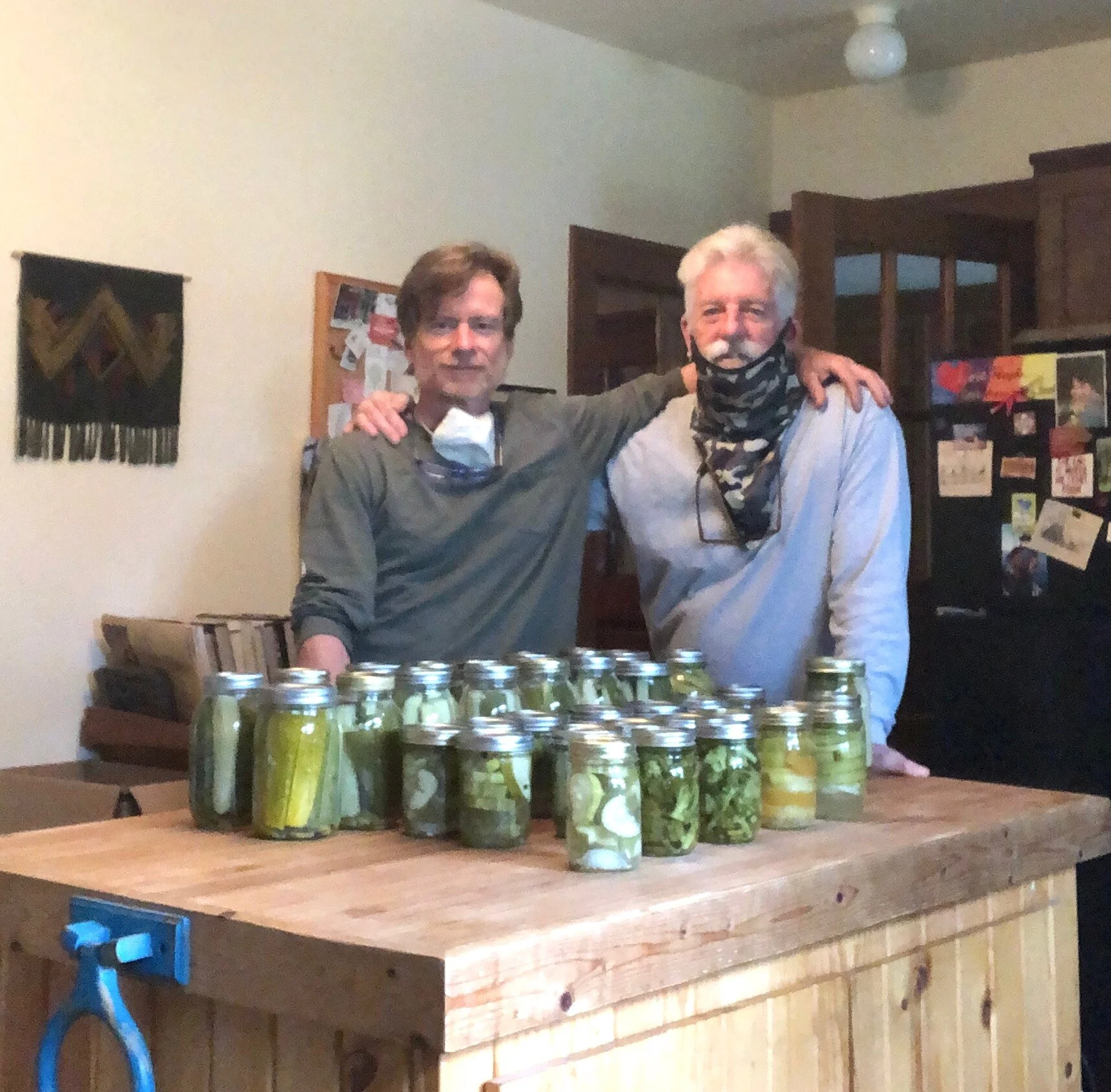 Jarheads. (Note the kitchen island, made from a slab of old bowling alley by my friend Tony; it’s been the beautiful background of many of my food photos here.  “My friends are the good fortune of my life, I know it well.” - Camus)