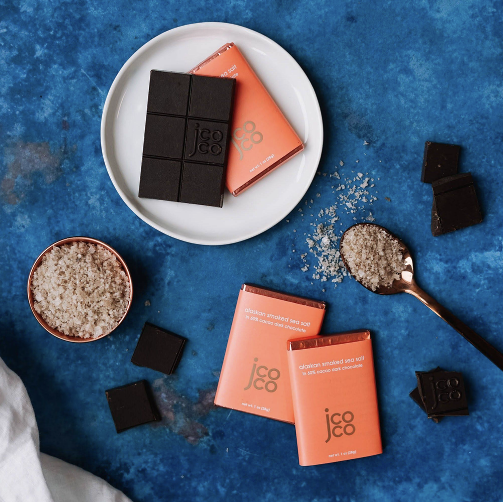 jcoco Alaskan Sea Salt Dark Chocolate Bar — Alaska Pure Sea Salt