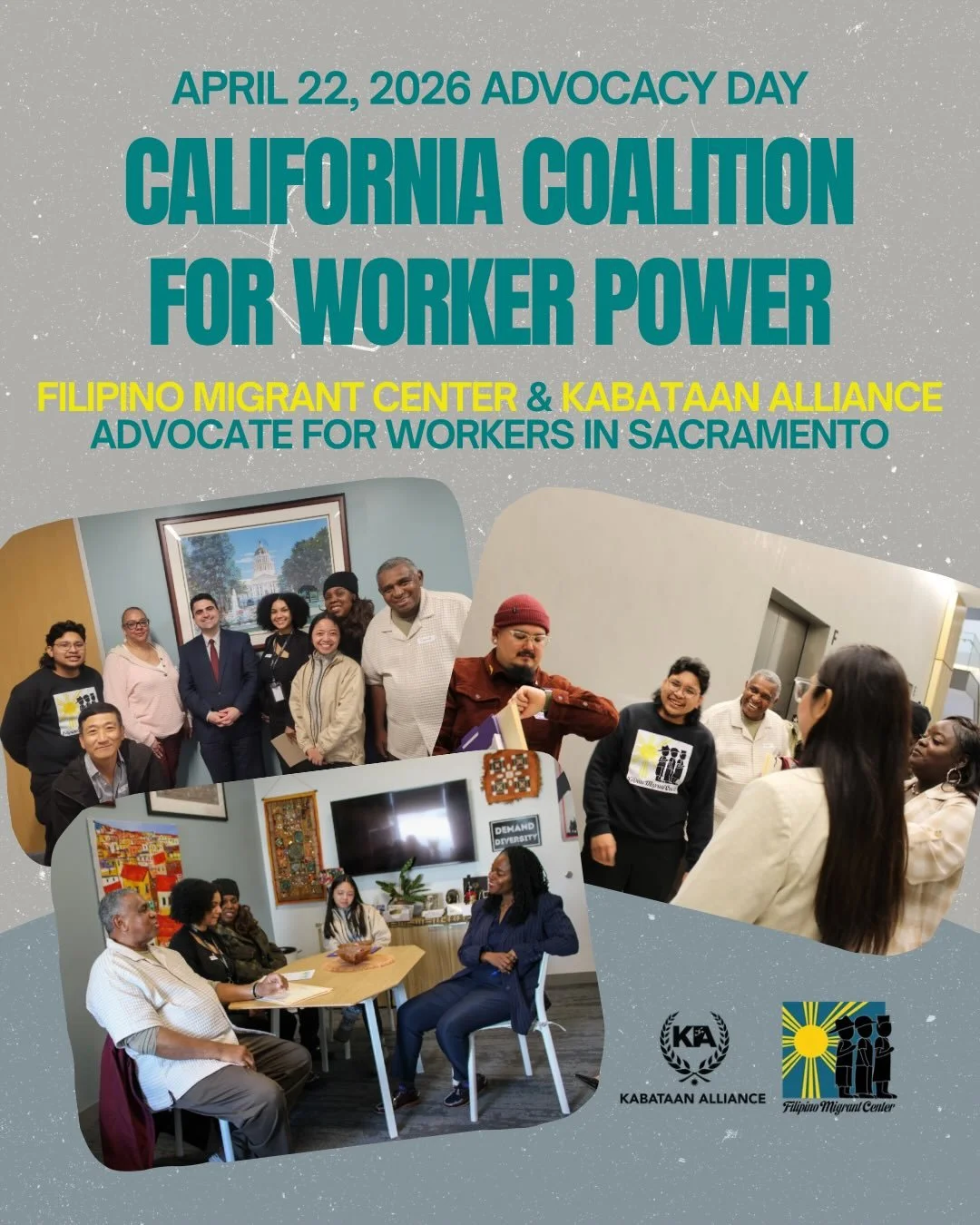 FMC AND KA IN SACRAMENTO

Filipino Migrant Center, together with Kabataan Alliance, joined @caworkerpower and CA Workplace Outreach Program grantees for an advocacy day to advocate for more investements to California&rsquo;s working families.

We bro
