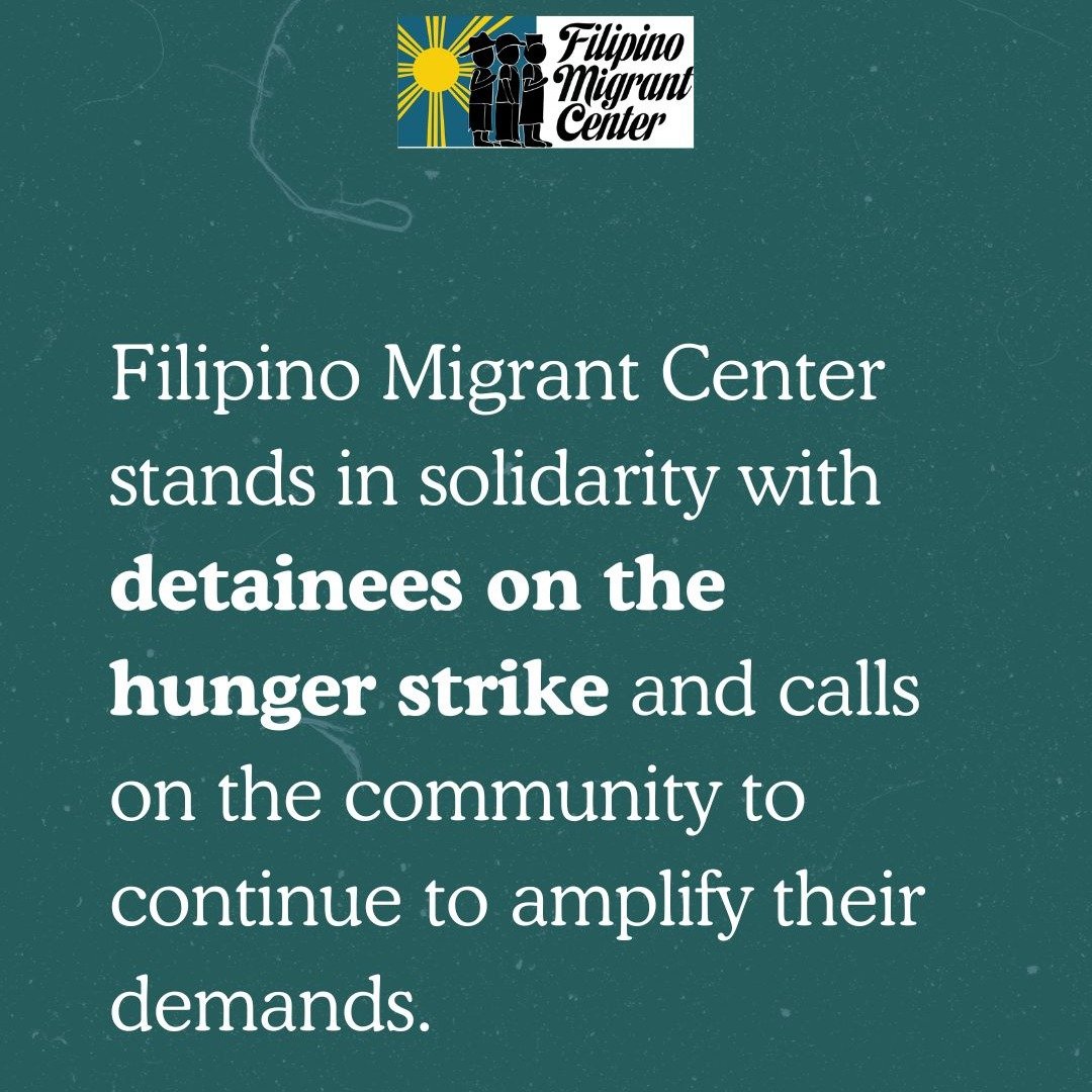 Filipino Migrant Center stands in solidarity with detainees on the hunger strike at Adelanto and calls on the community to continue to amplify their demands. 

Ways to Take Action
Support Luis, who is one of the detainees on hunger strike now!
tinyur