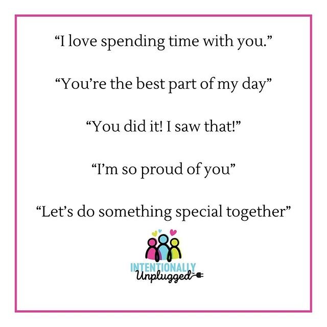 Looking for ways to strength connection and bonding with your children? ⁣
⁣
It could be as simple as a kind hearted phrase.⁣
⁣
Here&rsquo;s some 𝗜𝗻𝘁𝗲𝗻𝘁𝗶𝗼𝗻𝗮𝗹𝗹𝘆 𝗨𝗻𝗽𝗹𝘂𝗴𝗴𝗲𝗱 𝗹𝗮𝗻𝗴𝘂𝗮𝗴𝗲 to help you get started. I bet you&rsquo;r