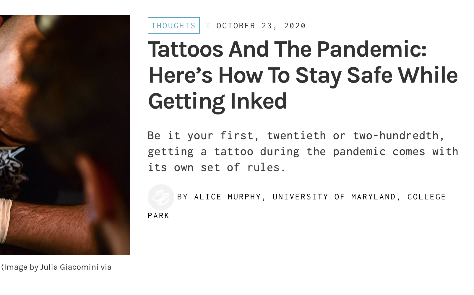 STUDY BREAKS ”Heres How to Stay Safe While Getting Inked”