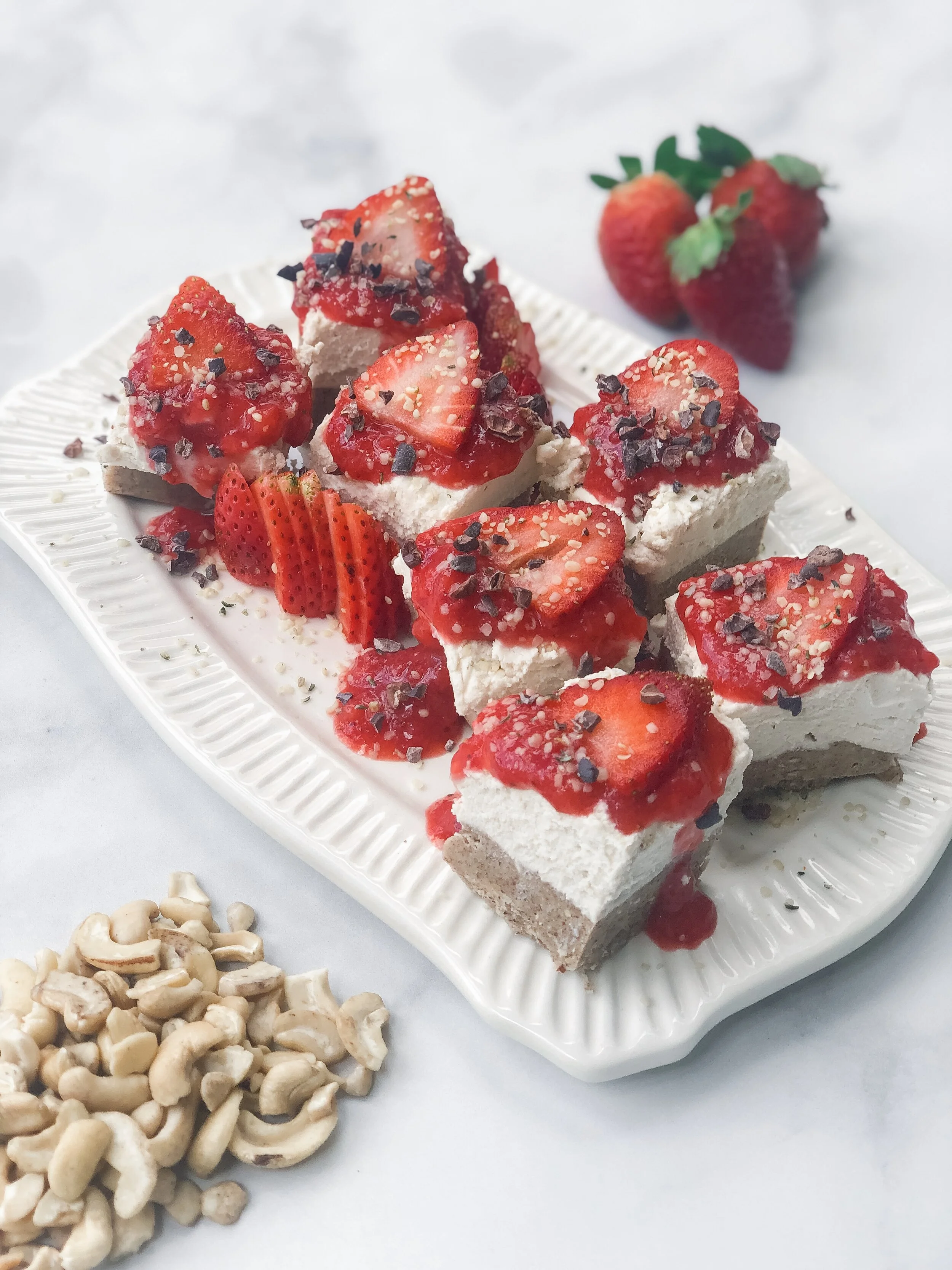 Vegan Strawberry Cheesecake Bars