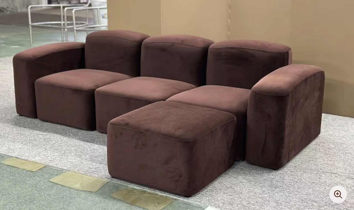 Lapis Sofa replica dupe brown velvet